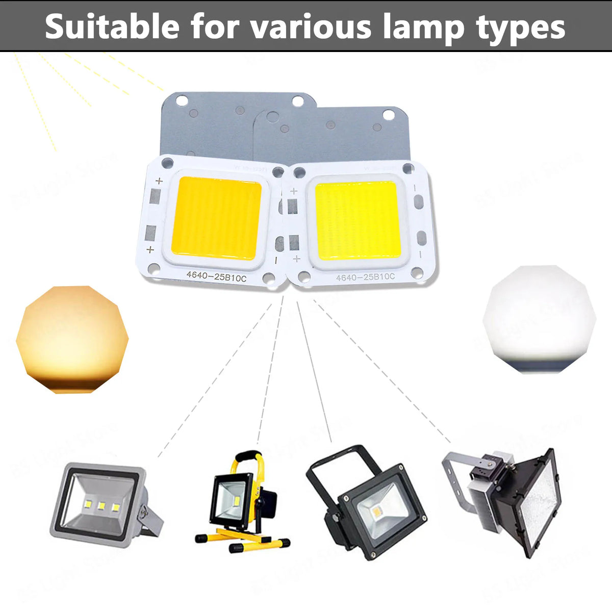 puce led cob 10w 20w 30w 50w 70w 100w cold white warm white haute