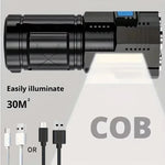 lampe torche rechargeable 5w led noire argentée texturée camping lecture nocturne