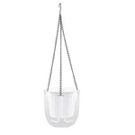 pots suspendus auto arrosants balcon cour plastique rayures vertes modernes marrons chaine inclusion plante