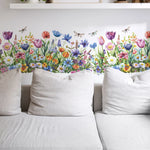 autocollants muraux fleurs colorées décoration moderne intérieur salon chambre résistants eau pvc autoadhésifs
