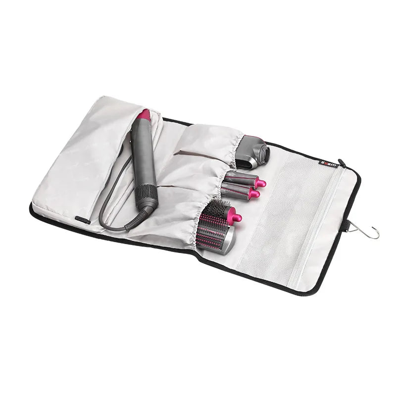 Sac cheveux noir réutilisable oxford moderne crochets métalliques poignée texture mat salle bain