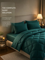 ensemble literie vert foncé texture quadrillée moderne housses oreiller drap plat housse couette elasticées