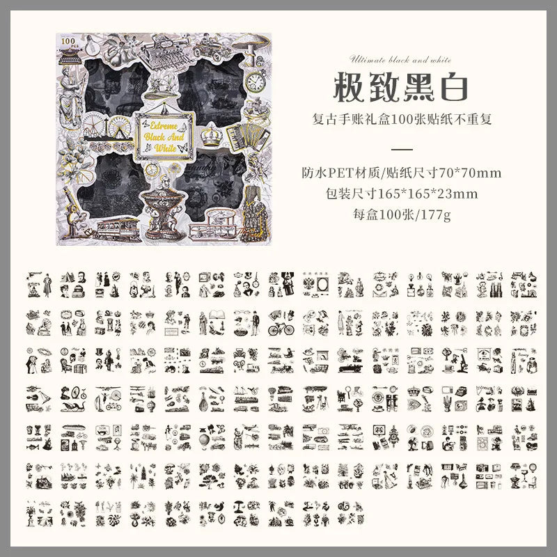 stickers vintage multicolores papier floral romantique 70x70mm ensemble scrapbooking décoration journaux