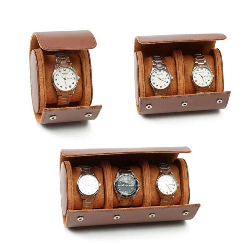 boîtes montres simili cuir noir bleu marron classiques montres protection anti poussière
