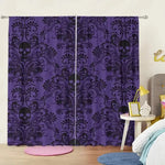 rideau gothique violet noir crâne floral opacité 100 polyester chambre