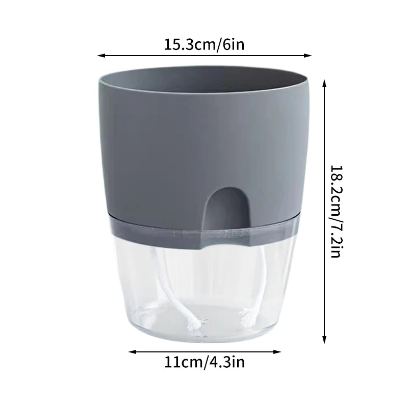 Pot auto arrosant hydroponique moderne transparent double couche coton succulenteintérieur déco jardin