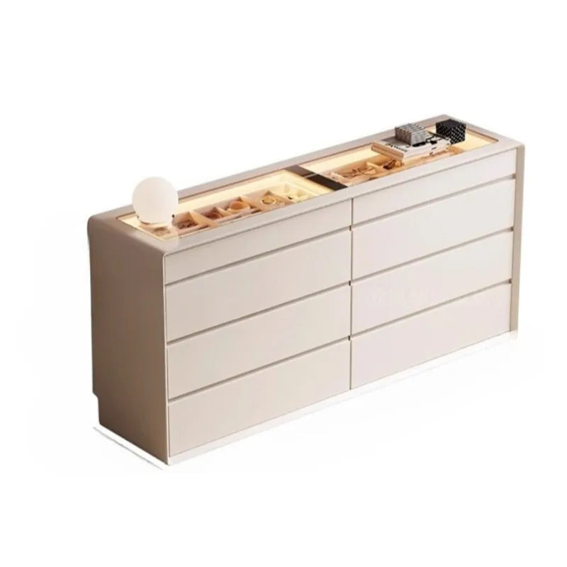 armoire bijoux moderne bois blanc lisse compartiments tiroirs maison 80x35x72cm