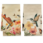 torchons cuisine imprimés marguerites hello sunshine serviettes polyestère blanc vert décoration champêtre 60x40cm