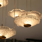 Suspension lumineuse contemporaine 15 lumières blanc doré D60 4000k 3000k 6000k