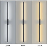lampe led moderne noire fixée mur 120cm 6500k 4500k 3000k aluminium minimaliste