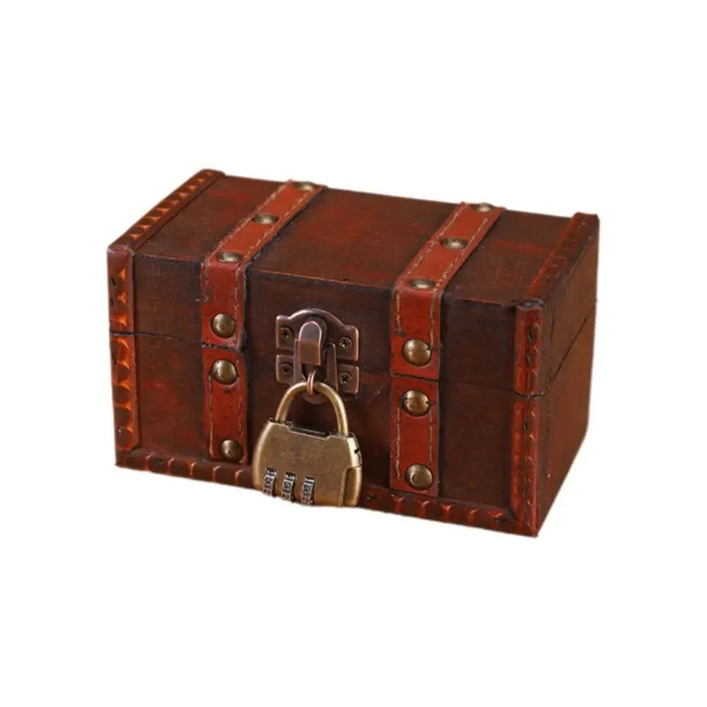 boîte bijoux vintage bois violet marron coffre décoratif cadenas velours