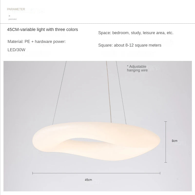 Suspension lumineuse moderne blanche minimaliste salon chambre 45cm 50cm 60cm 75cm 90cm