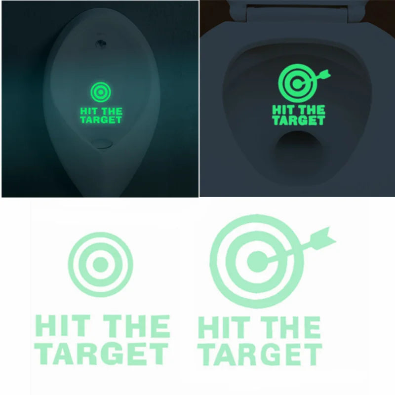sticker urinoir blanc cible verte hit target lumineux salle bain décoration moderne pvc
