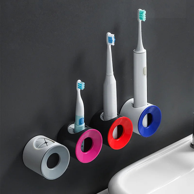 porte brosse dents électrique support mural rangement salle bain moderne gris rose rouge blanc