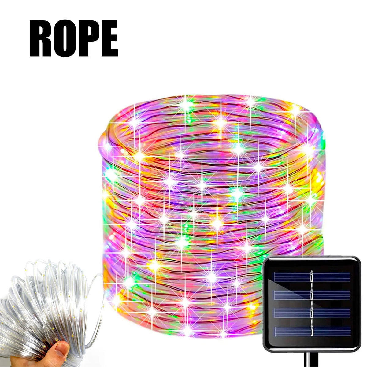 guirlande lumineuse solaire ip65 led blanc chaud moderne extérieure jardin décoration vacances filaments lumineux