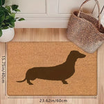 tapis sol marron chien silhouette moderne antidérapant polyester 40x60cm 50x80cm