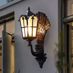 lampe murale classique vintage noir plumes dorées opacité mat extérieur éclairage maison ip65 led