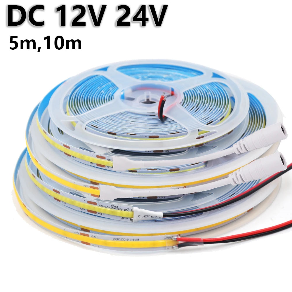 ruban led cob flexible blanc chaud adhésif moderne salon décoration intérieur lumière douce