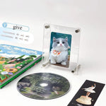 cadre photo moderne transparent clips acrylique photos chats fleurs roses