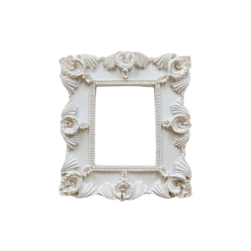 cadres photo or blanc ornements baroques classiques sculptés