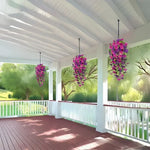 guirlande florale artificielle suspendue rose violet feuilles vertes décoration intérieure anniversaire mariage festive