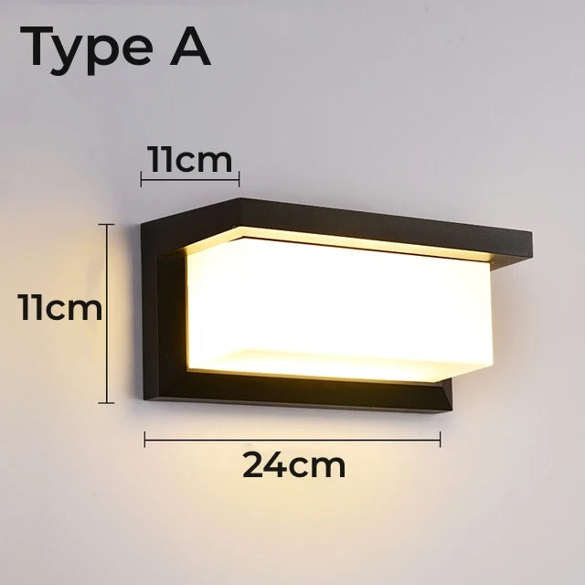 lampes murales modernes led extérieures ip65 nickel brossé structure rectangulaire opalescente minimaliste