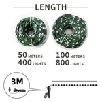ruban led vert blanc étoiles dorées moderne 100m 800leds télécommande imperméable ip54
