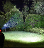 lampe frontale led rechargeable usb 8000lm zoom étanche camping pêche nuit ceinture ajustable noire