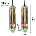 pendentif multicolore prismatique transparent cristal ornements suspendus jardin décoration facettée lumineuse deux pièces