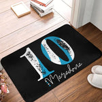 tapis noir bleu blanc maradona signature numéro moderne extérieur antidérapant imperméable sol porte