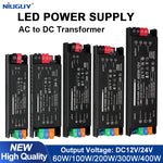 transformateur alimentation led 12v 24v 60w 100w 200w 300w 400w noir industriel adjustable