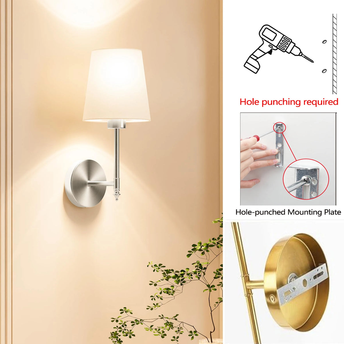 applique murale led rechargeable sans fil rgb télécommande moderne minimaliste argentée blanche simple lisse