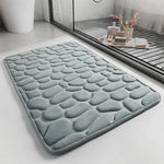 tapis bain antidérapant gris clair galets texture moderne 40x60cm couloir salle douche