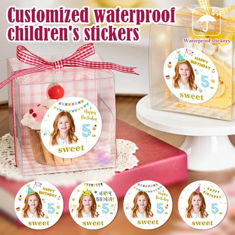 sticker personnalisable anniversaire enfant happy birthday sweet décoratif festif adhésif