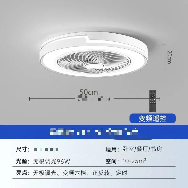 ventilateur lumière led télécommande moderne minimaliste blanc gris