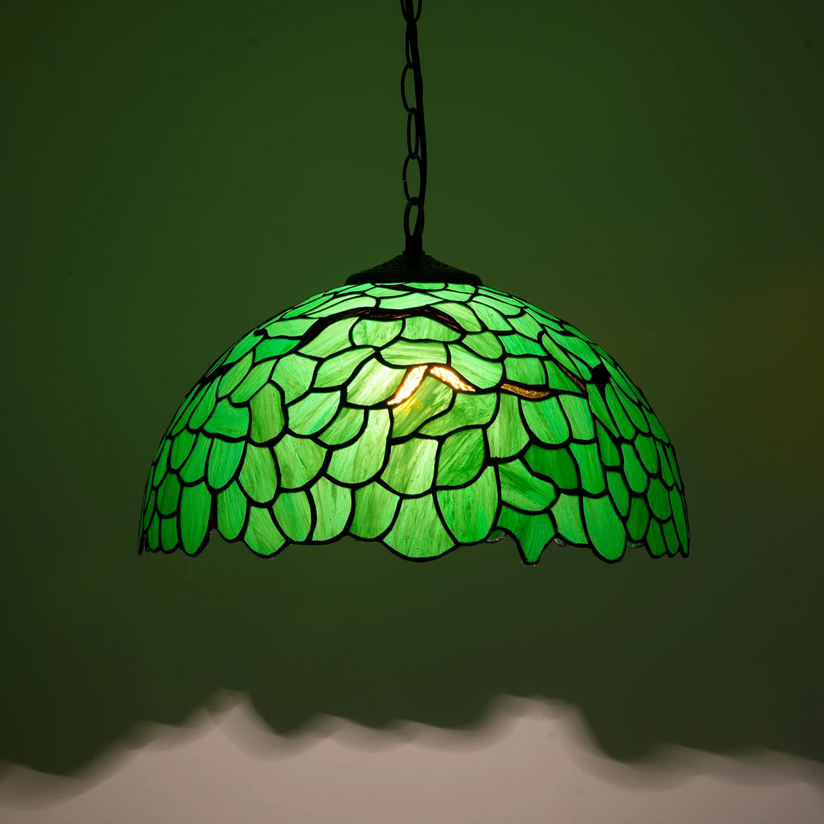 Lampe suspendue Tiffany mosaïque fleurs multicolore opacité chaîne salon chambre