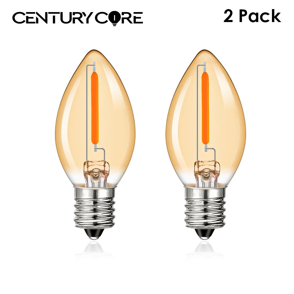 ampoule led conique filament orange moderne 360° e14 e12 vintage blanc chaud 25000h
