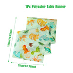 table table motif dinosaure feuilles tropicales décoration enfantine anniversaire fête révélation sexe aquarelle blanc