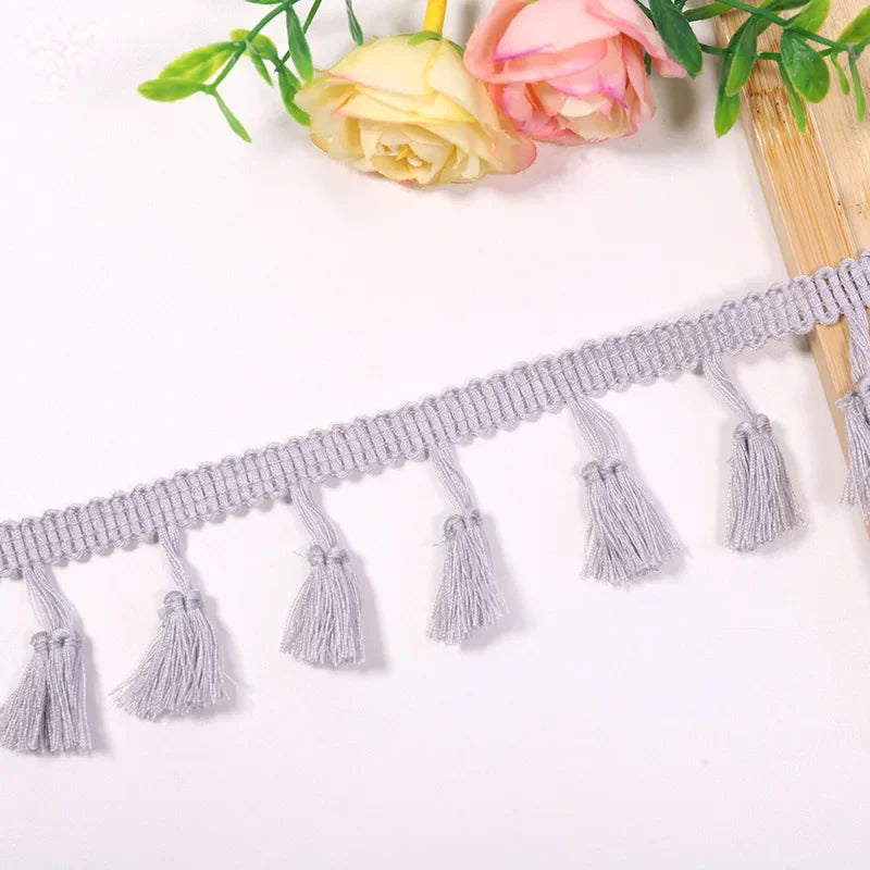 rubans pompons violet rouge jaune orange bleu rose boho artisanal 10 mètres