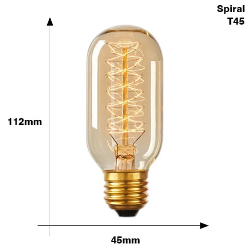 ampoules filament vintage transparentes dorées éclairage rétro tringles câbles noirs e27 180deg 30000h