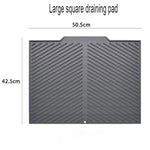tapis drainage silicone gris moderne rayures horizontales anti dérapant rapide drying mat vaisselle organisateur