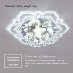 plafonnier moderne fleur cristal blanc doré transparent cuisine salon chambre