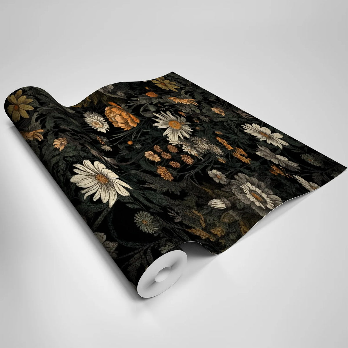 papier peint auto adhésif floral moderne feuilles fleurs vert foncé imperméable résistant l'eau respectueux