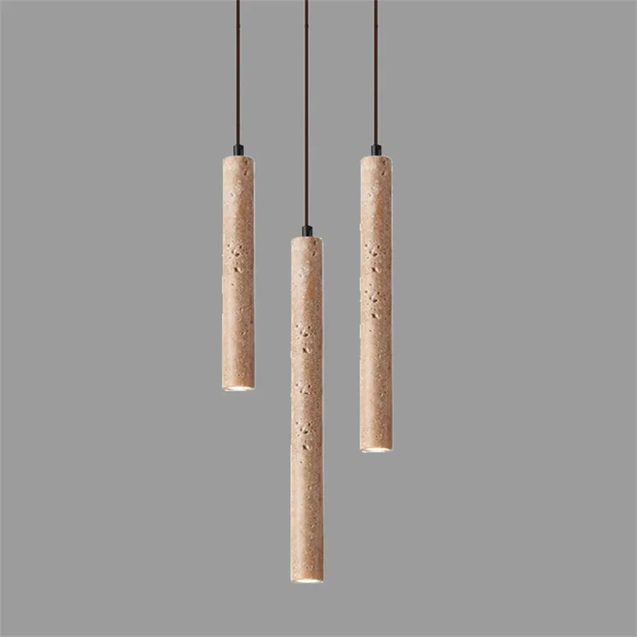suspension lumineuse moderne pierre beige clair grains sable 1.8m longueur led