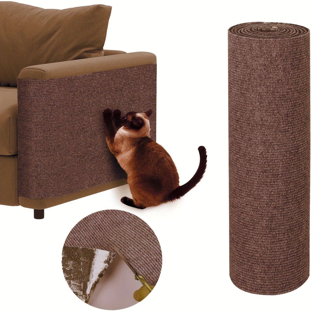 tapis auto adhésif protection canapé chat texture rugueuse beige moderne 30cm 100cm