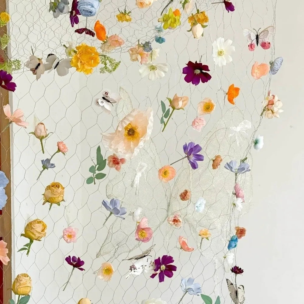 décoration intérieure guirlande fleurs artificielles multicolore romantique suspension fête mariage anniversaire