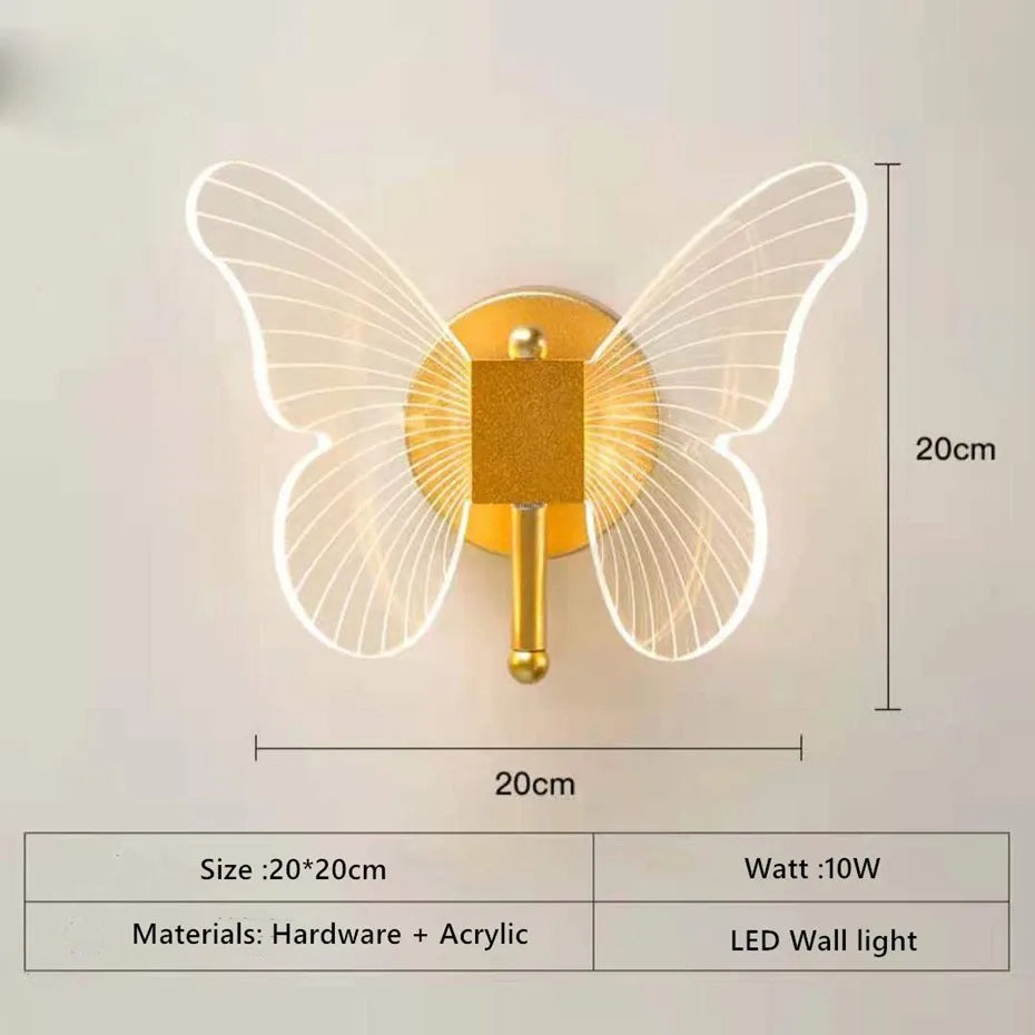lampe suspendue papillon moderne blanc doré cristal transparent vis fixations
