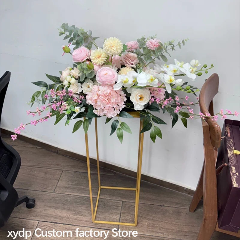 bouquet artificiel rose feuilles vertes mariage anniversaire baby shower extérieur classique fleurs variées
