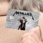 autocollants graphiques metallica cartes bancaires réutilisables waterproof noir rouge bleu