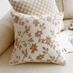 coussins décoratifs moderne fleur motif floral minimaliste polyester non toxique respectueux environnement beigeclair
